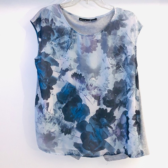 DKNY Jeans Sea floral Crossover Back Top - Picture 3 of 6